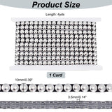 1 Card Stainless Steel Nailhead Trim, Hot Fix Metal Iron-on Convex Dome Nailhead Trim, Black, 3/8x1/8 inch(10x3.5mm), 4 yards/card