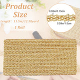 Polyester Braided Lace Ribbons, DIY Crafts, for Curtain, Clothing, Sofa Decoration, Wave Pattern, Gold, 5/8 inch(15mm), about 12.58 Yards(11.5m)/Roll