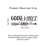 PVC Wall Stickers, for Wall Decoration, Word GOOD VIBES, Arrows Pattern, 580x220mm