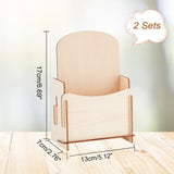 Detachable Wooden Magazine Rack, Desktop Book Organizer Holder Shelf for File Paper Storage, Beige, Finished Product: 7x13x17cm