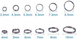 Iron Split Rings, Double Loops Jump Rings , Ring, Gunmetal, 4x0.7mm, Inner Diameter: 2.6mm, 5x0.7mm, Inner Diameter: 3.6mm, 6x0.7mm, Inner Diameter: 4.6mm, 7x0.7mm, Inner Diameter: 5.6mm, 8x0.7mm, Inner Diameter: 6.6mm, 10x0.7mm, Inner Diameter: 8.6mm