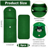 Velvet Watch Bag Package, with Snap Button, Green, 13x6.7x0.8cm
