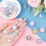 20pcs 10 colors Resin Rhinestone Beads, Round, Mixed Color, 19.5~20x17.5mm, Hole: 2.8mm, 2pcs/color