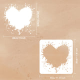 PET Hollow Out Drawing Painting Stencils, for DIY Scrapbook, Photo Album, Heart, 30x30cm