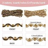 10 M 2 Colors Filigree Polyester Lace Ribbon, Clothes Accessories Decoration, Wave Pattern, Mixed Color, 3/8 inch(10mm), 5m/color