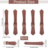 6Pcs PU Imitation Leather Belt Buckles, with Alloy Findings, Coconut Brown, 165~190x29x9mm