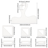 2 Sets 1 Styles Transparent Acrylic Stamping Blocks Tools, with 1Pc Acrylic Charcuterie Board Handle Template, Rectangle & Square Shape, Clear, Tool: 65.5~92x27.5~92x4.5mm, 1 set/style, Template: 200x250x5mm