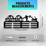 Sports Theme Iron Medal Hanger Holder Display Wall Rack, with Screws, Football Pattern, 150x400mm