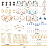 DIY Earrings Making Kits, Including 20pcs 7 Style Pendants, Alloy Links, Glass Pearl Beads Strands, Brass Chains, Linking Rings, Links, Eye Pins, Open Jump Rings & Earring Hooks, Mix Shaped, Mixed Color, 20~40x2~29x1~3mm, Hole: 1.5~2mm