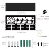 Rectangle Iron Medal Hanger Holder, with Screws & Anchor Plug & Nut & Shim Ring, Basketball, 200x400mm & 100x400x15mm