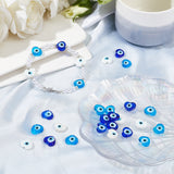 30Pcs 3 Colors Handmade Evil Eye Lampwork Beads Strands, Heart, Mixed Color, 11.5x14x4.5mm, Hole: 1.2mm, 10pcs/color