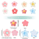 80Pcs 8 Colors Resin Cabochons, Flower, Mixed Color, 17.5~20x18~20~21x5~7.5mm