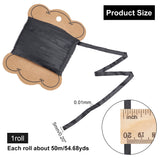 TPU Elastic Bra Tape, Frosted Shoulder Strap for Lingerie, Swimwear, Black, 5x0.01mm, 50m/bag