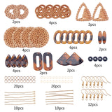 DIY Woven Style Earring Making Kits, Including Woven Linking Rings & Pendants & Beads, Resin Linking Rings & Pendants, Acrylic Beads, Brass Earring Hooks, Golden