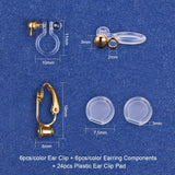 Painless Prevent Allergy Resin Transparent U Type Alloy Ear Clip, Brass Clip on Earring Converter, Anti-pain Plastic Ear Clip Pad, Mixed Color, 6.8x5.2x1.1cm, 48pcs/set