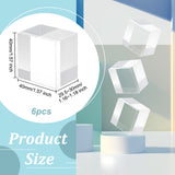 Square Transparent Acrylic Jewelry Display Pedestals, for Small Jewelry, Cosmetic Showing, Clear, 4x4x2.95~3cm