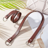 2Pcs PU Leather Shoulder Strap, with Zinc Alloy Findings, for Bag Straps Replacement Accessories, Coconut Brown, 571x20.5mm, Clasp: 33mm