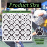 26 Sheets 2 Styles PVC Plastic Waterproof Stickers, Dot Round Self-adhesive Decals, for Helmet, Laptop, Cup, Suitcase Decor, Footprint Pattern, 195x195mm, 25pcs/sheet, 13 sheets/style