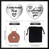 1 Set Friendship Theme Heart Double-Sided Engraved Stainless Steel Commemorative Decision Maker Coin, with 1Pc Velvet Cloth Drawstring Bags, Heart Pattern, 25x25x2mm, 4pcs/set