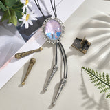 4 Style Iron Bolo Tie Slide Clasp and Alloy Cord End, for Bolo Tie Making, Mixed Color, 30~52x11~25x9.5~11mm, 6pcs/box