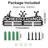 Sports Theme Iron Medal Hanger Holder Display Wall Rack, with Screws, Cheerleader Pattern, 150x400mm