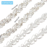 Rhinestone Cup Chain, with Iron Findings, Leaf, Garment Sewing Accessories, Crystal, 15x6mm, about 88~90cm/strand