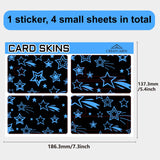 PVC Plastic Waterproof Card Stickers, Self-adhesion Card Skin for Bank Card Decor, Rectangle, Star, 186.3x137.3mm