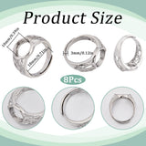 8Pcs Brass Adjustable Ring Findings, Pad Ring Settings, Flat Round, Platinum, Inner Diameter: 18mm, Tray: 10mm