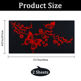 PVC Reflective Car Stickers, Waterproof Self-Adhesive Flower Butterfly Decals for Car Decoration, Red, 400x205x0.1mm