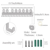 Fashion Iron Medal Hanger Holder Display Wall Rack, 20 Hooks, with Screws, Medal Pattern, 118x400mm, Hole: 5mm