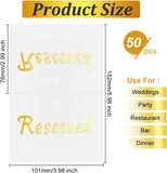 Coated Paper Reserved Signs, Tent Place Card, Rectangle, White, 76x101x0.6mm