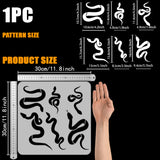 PET Hollow Out Drawing Painting Stencils, for DIY Scrapbook, Photo Album, Snake, 30x30cm