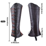 Imitation Leather Boot Cover, Leg Guards, with Alloy Finding, Renaissance Medieval Viking Costume Accessories, Coconut Brown, 470x175~232.5x12mm, 2pcs/set