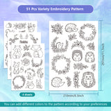 4 Sheets 11.6x8.2 Inch Stick and Stitch Embroidery Patterns, Non-woven Fabrics Water Soluble Embroidery Stabilizers, Fox, 297x210mmm