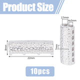 10Pcs Alloy Watch Band Adapter Connectors, Hammered, Column, Silver, 22x8x7mm, Hole: 2.5mm & 4x2mm