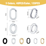 240Pcs 6 Style Opaque Spray Painted Acrylic Linking Rings, Quick Link Connectors, for Cable Chains Making, Oval, Mixed Color, 19~24x12~18.5x3.5~4.5mm, Inner Diameter: 14~15x7~9mm, 40pcs/style