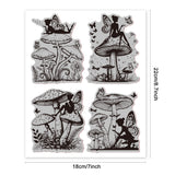 Rubber Clear Stamps, for Card Making Decoration DIY Scrapbooking, Mushroom, 22x18x0.8cm