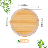 Wooden Jar Lids, with Silicone Pad, Round, BurlyWood, 8.05x1.8cm, 4pcs/set