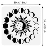 PET Hollow Out Drawing Painting Stencils, for DIY Scrapbook, Photo Album, Moon Phase Pattern, 300x300mm