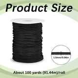 1 Roll Nylon Thread, Chinese Knot Cord, DIY Material for Jewelry Making, Black, 1.5mm, 100 yards/roll