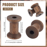 Wooden Empty Spools for Wire, Thread Bobbins, Coconut Brown, 3x2.1~2.15cm