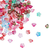 Electroplate Glass Beads, Trumpet Flower, Mixed Color, 8.5x8x5.5mm, Hole: 1mm, 8 colors, 20pcs/color, 160pcs/box