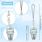 Drink Acrylic Charm Mobile Straps, Polyester Cord Mobile Accessories Decoration, Mixed Color, 11.2~116cm, 6pcs/set