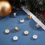 200Pcs 2 Colors Aluminum End Caps with Iron Pins, for Decorative Hanging Ornaments Pendants, Mixed Color, 18.5x9mm, 27x64.5x0.7mm, 2pcs/set, 50sets/bag