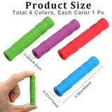 4Pcs 4 Colors Silicone Pencil Caps, Rectangle Building Block, Column, 65x13mm, Hole: 6.5mm, 1pc/color