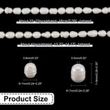 2 Strands 2 Styles Natural Cultured Freshwater Pearl Beads Strands, with Screw Thread, Rice, White, 6~9x6~7mm, Hole: 0.5~0.8mm, 1 strand/style