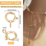 JK Findings, Yellow Gold Filled Spring Ring Clasps, 1/20 14K Gold Filled, 8x6x1mm, Hole: 1.5mm, 20pcs/set