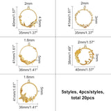 Rack Plating Alloy Open Back Bezel Pendants, For DIY UV Resin, Epoxy Resin, Pressed Flower Jewelry, Flat Round, Ocean Style, Golden, 10.8x7.4x1.8cm