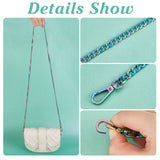 Electroplating Iron Chain Bag Strap, Bag Replacement Accessories, Rainbow Color, 120x0.75cm