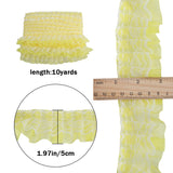 Polyester Ribbon, Wave Edge Ornamnent, Ruffle Lace Trimming, Costume Dress Accessories, Yellow, 50x1mm